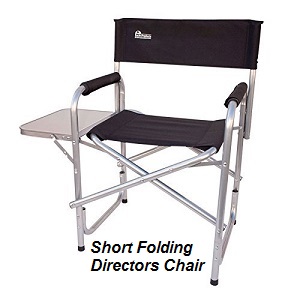Earth Products Heavy Duty Folding Short Directors Chair with Steel Tubing and 400 lb. Weight Capacity.